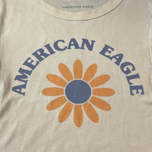 American Eagle Outfitters Beige Floral Graphic Tee - Picture 2 of 5